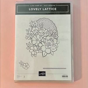 Stampin’ Up! Lovely Lattice rubber stamp set. New. Never used.